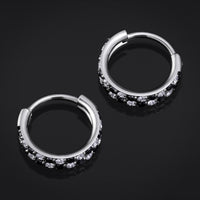 Anneau de nez clicker en titane ASTM F136 argenté à damier serti de pierres