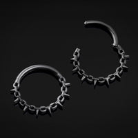 Septum clicker, noir, chaîne à pointes, titane