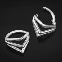 Septum empilé, argenté, en forme de goutte, titane ASTM F136