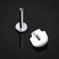 Labret en argent, tête crâne, titane fileté interne, 1.2mm