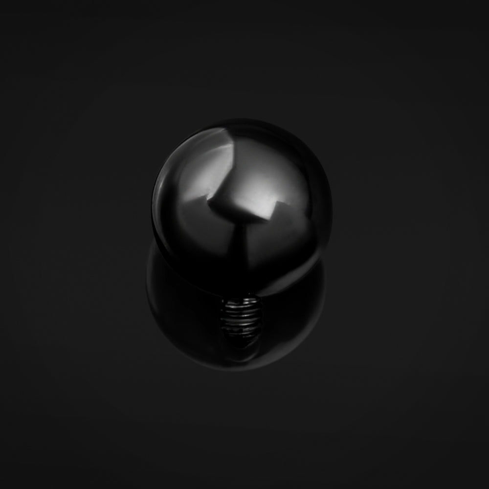 Internally Threaded Barbell Ends, Black, Internally Threaded, Titanium - Black Ball Attachment for Barbell, Labret, Horseshoe Piercing Bar and More