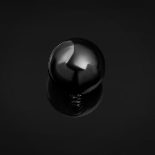 Black Titanium Internally Threaded Ball Attachment for Barbell, Labret, Horseshoe Bar and More