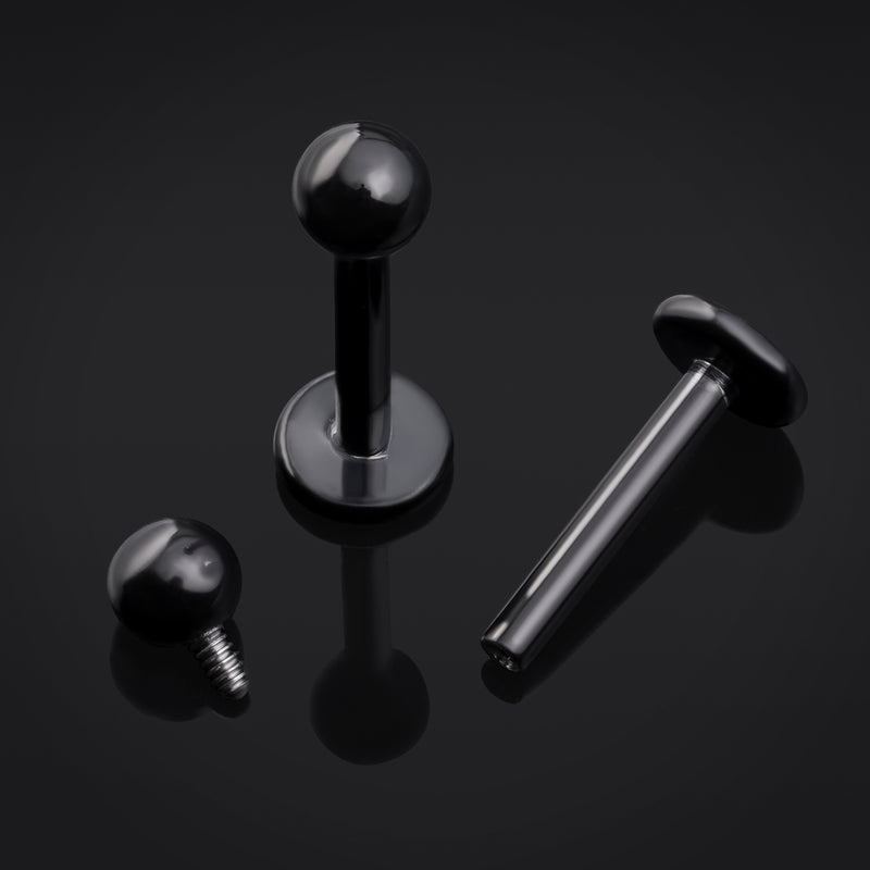 Labret, noir, fileté intérieurement, titane