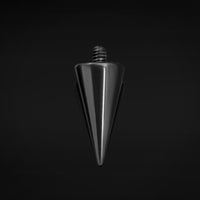 Internally Threaded Barbell Attachment, Black, Spike Attachment, Titanium