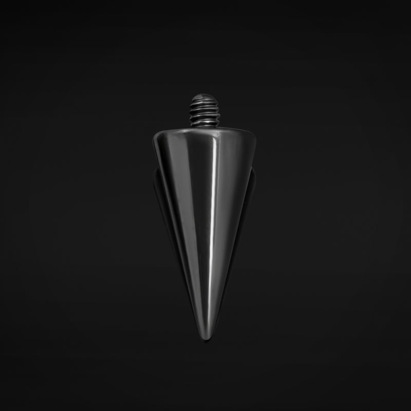 Internally Threaded Barbell Attachment, Black, Spike Attachment, Titanium