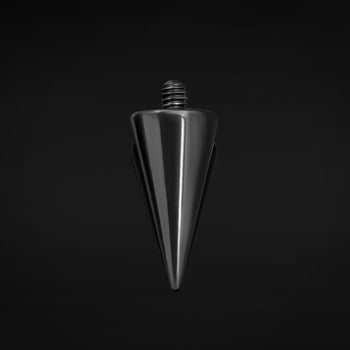 Internally Threaded Barbell Attachment, Black, Spike Attatchment, Titanium