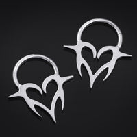 Septum Clicker, Neo Tribal Spiked Heart, ASTM F136 Titanium