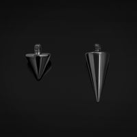 Internally Threaded Barbell Attachment, Black, Spike Attachment, Titanium