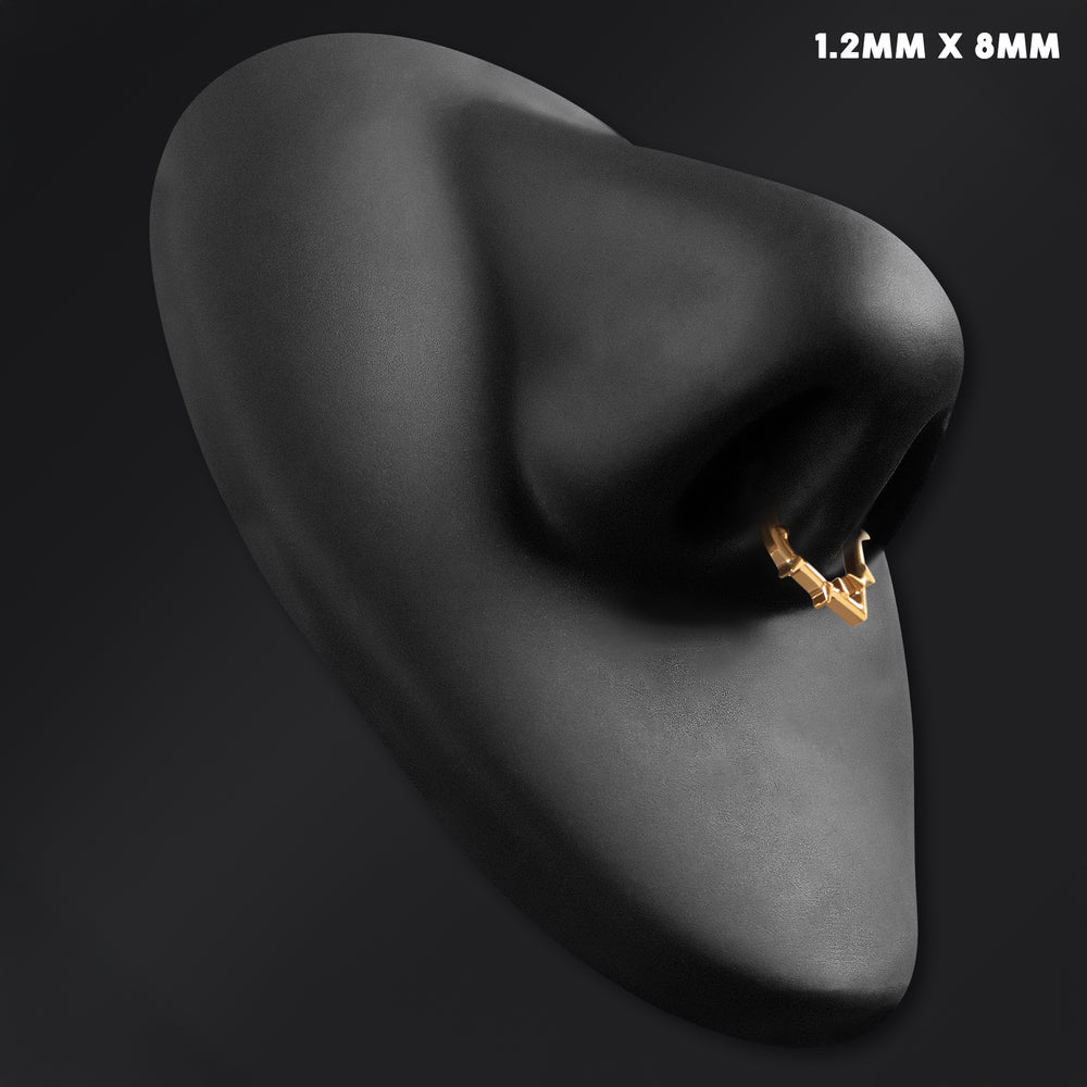 Septum-Clicker, Silber, Gedrehte Dornen, ASTM F136 Titan