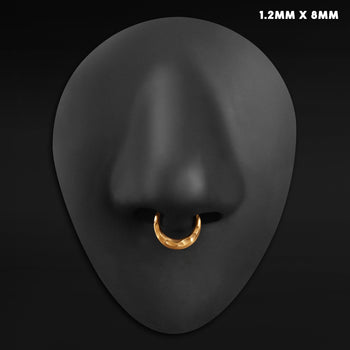 Gold Hammered Dome ASTM F136 Titanium Segment Clicker Septum Nose Ring