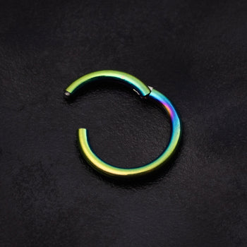 Helix Segment Ring, Rainbow Anodised, ASTM F136 Titanium