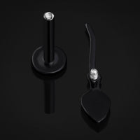 Labret en titane noir à filetage interne 1.2mm calibre