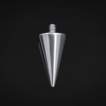 Internally Threaded Barbell Ends, Silver, Spike Attatchment, Titanium