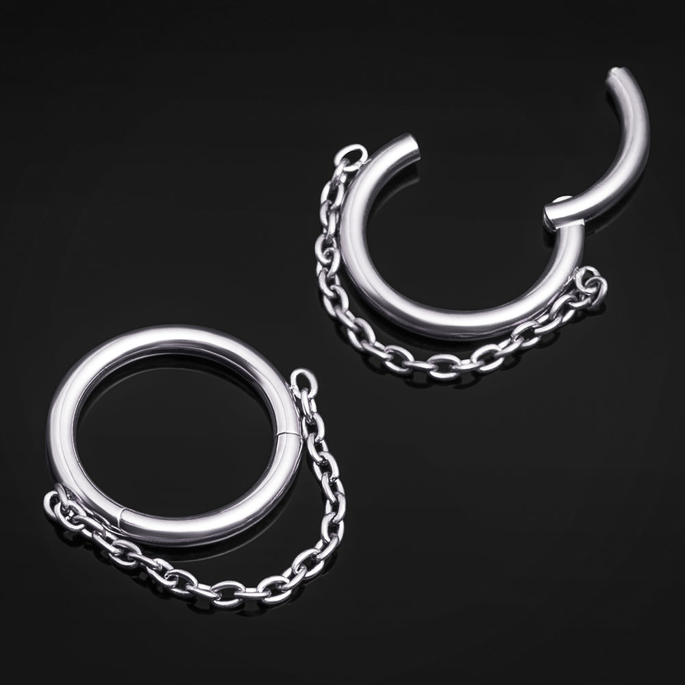 Septum-Clicker, Silber, Gedrehte Dornen, ASTM F136 Titan