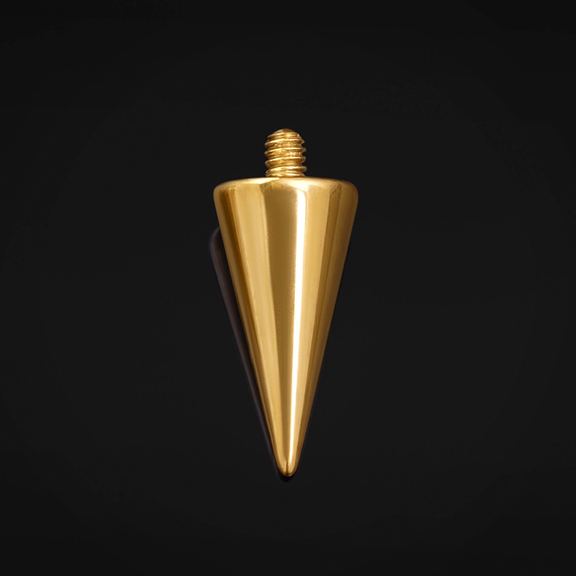 Internally Threaded Barbell Attachment, Gold, Spike Attachment, Titanium