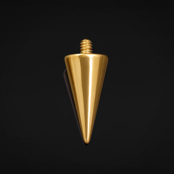 Internally Threaded Barbell Attachment, Gold, Spike Attatchment, Titanium