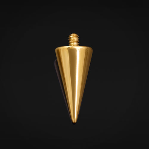 Gold Titanium Internally Threaded Spike / Cone Attachment for Barbell, Labret, Horseshoe Bar and More 0.9mm and 1.2mm Thread