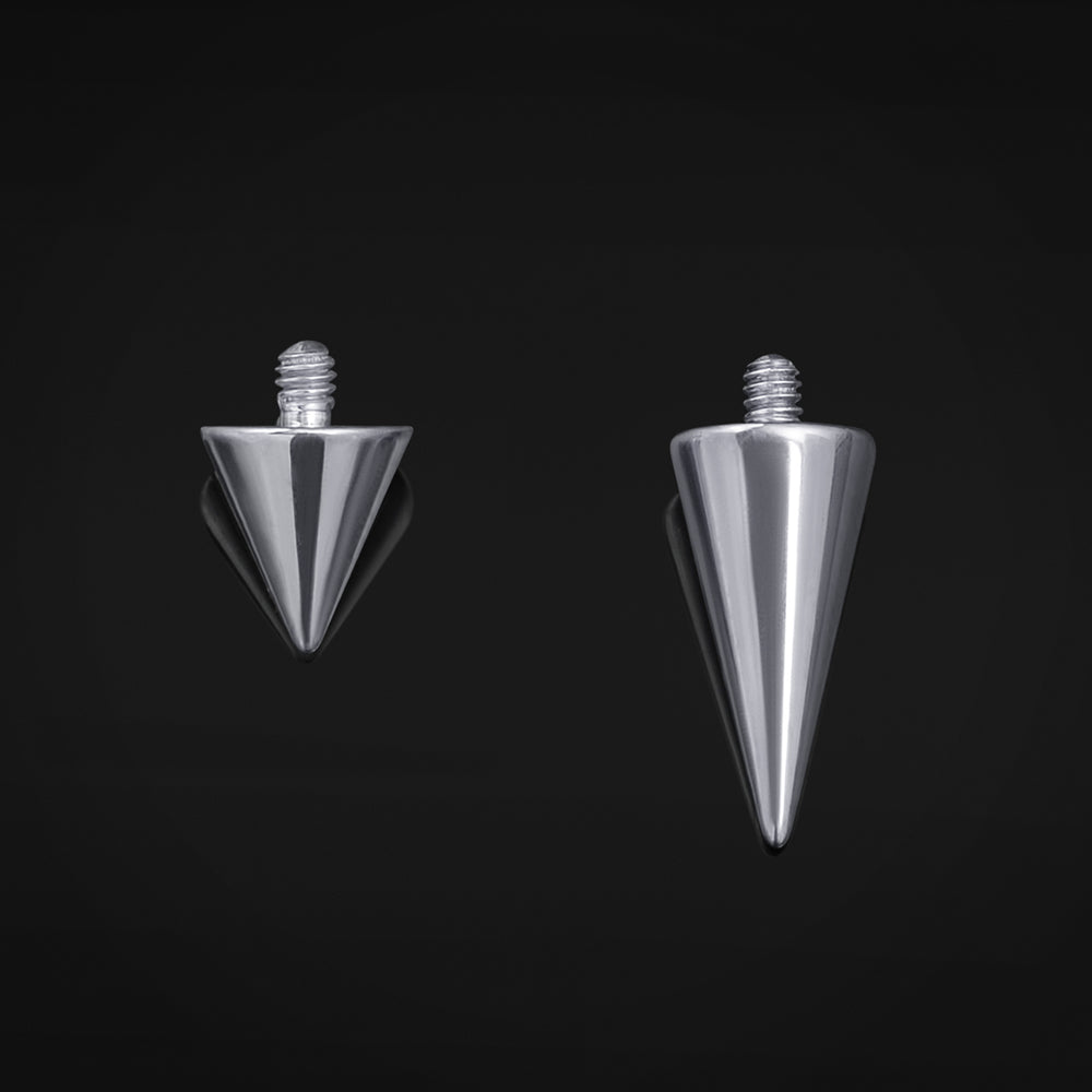 Titanium Internally Threaded Spike / Cone Attachment for Barbell, Labret, Horseshoe Bar and More 0.9mm and 1.2mm Thread - Spike / Cone Attachment for Barbell, Labret, Horseshoe Bar and More
