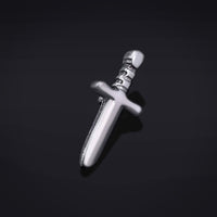 Embout de labret, argent, dague, filetage interne, titane ASTM F136