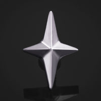 Puce de labret, Argent, Étoile à quatre branches, Filetage interne, Titane