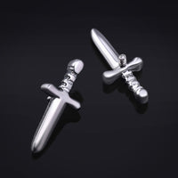 Embout de labret, argent, dague, filetage interne, titane ASTM F136