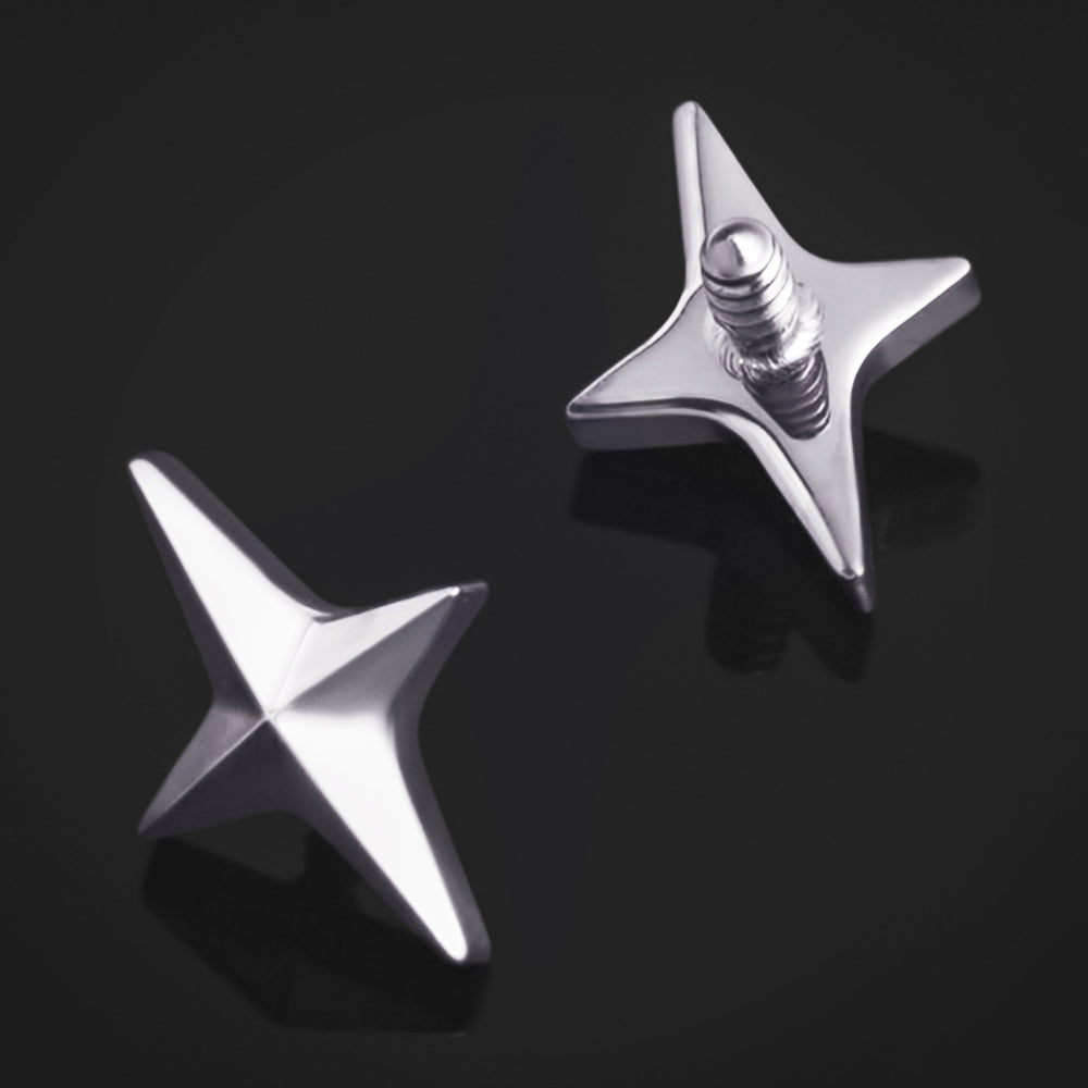 Labret-Top, Silber, Gotisches Kreuz, Innengewinde, Titan