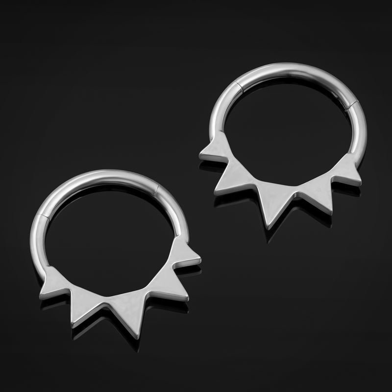 Clicker pour septum, argenté, à pointes, titane ASTM F136