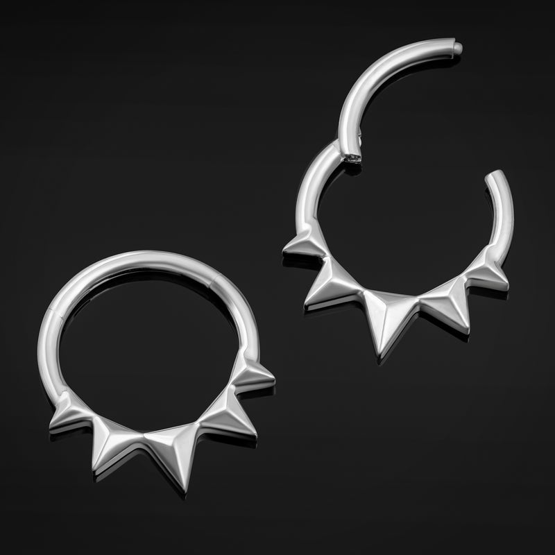 Clicker pour septum, argenté, à pointes, titane ASTM F136