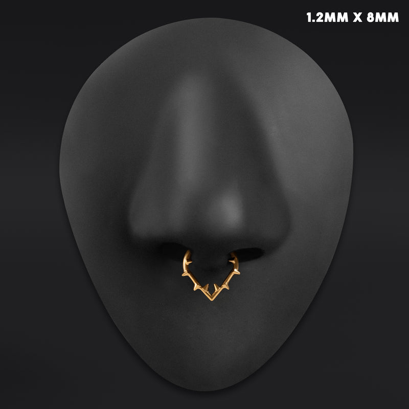 Clicker pour septum, or, épines, titane ASTM F136