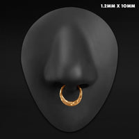 Gold Hammered Dome ASTM F136 Titanium Segment Clicker Septum Nose Ring