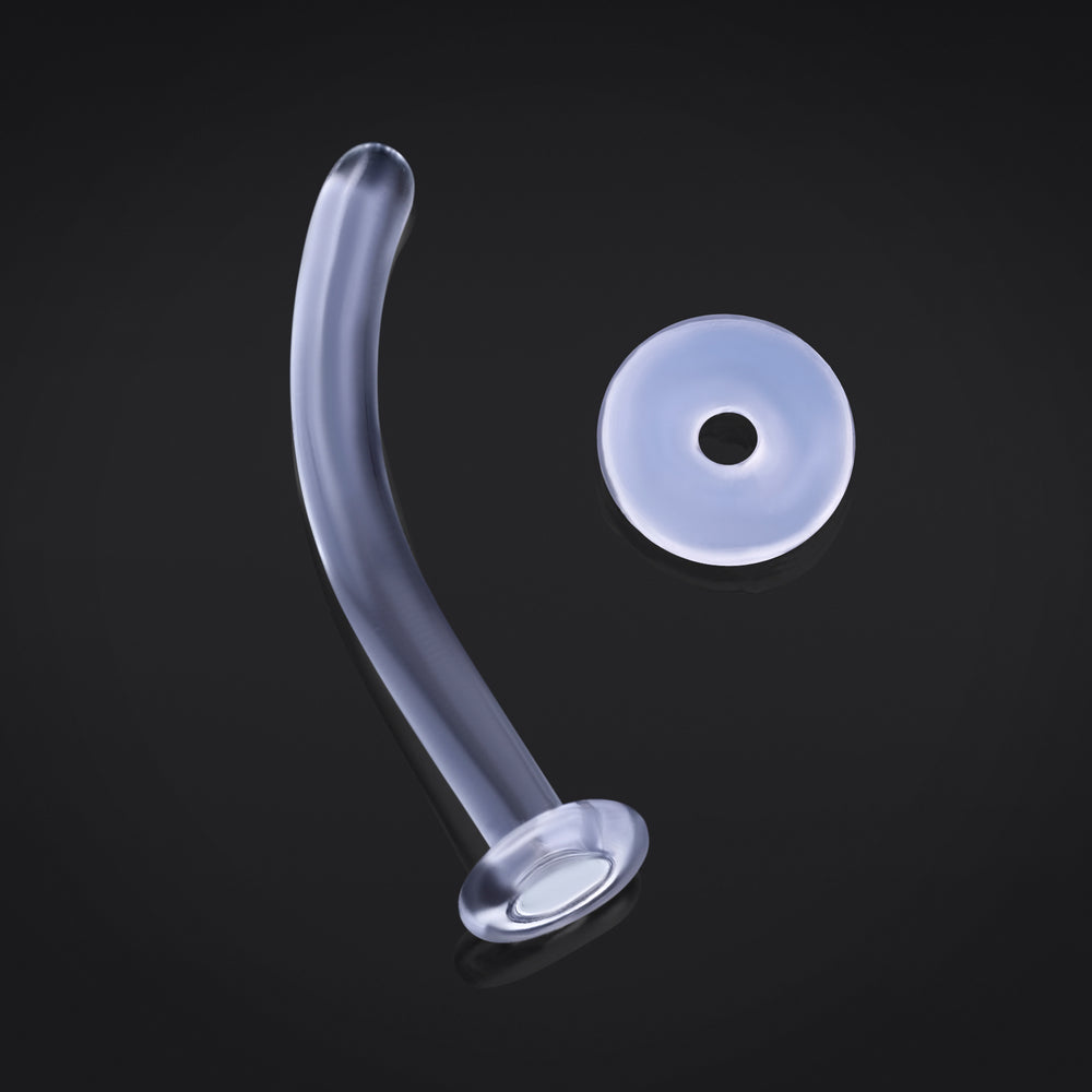 Gebogener Barbell-Retainer, Glas, Klar