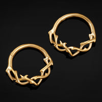 Septum-Clicker, Gold, Gedrehte Dornen, ASTM F136 Titan