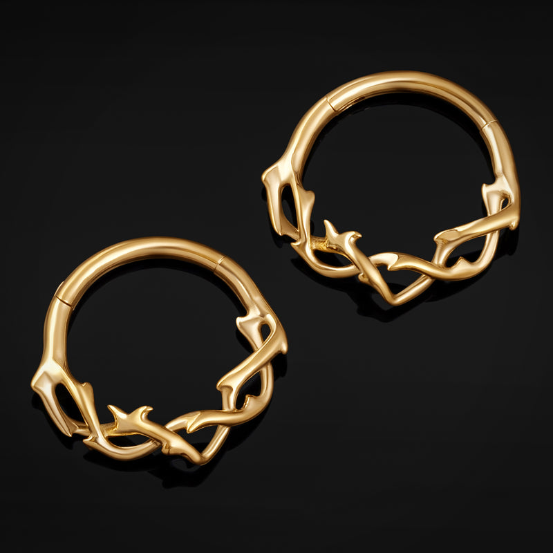 Septum-Clicker, Gold, Gedrehte Dornen, ASTM F136 Titan