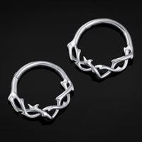Septum-Clicker, Silber, Gedrehte Dornen, ASTM F136 Titan