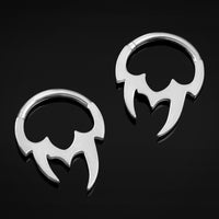 Septum Clicker, Silver, Asymmetrical Tribal Spike, ASTM F136 Titanium