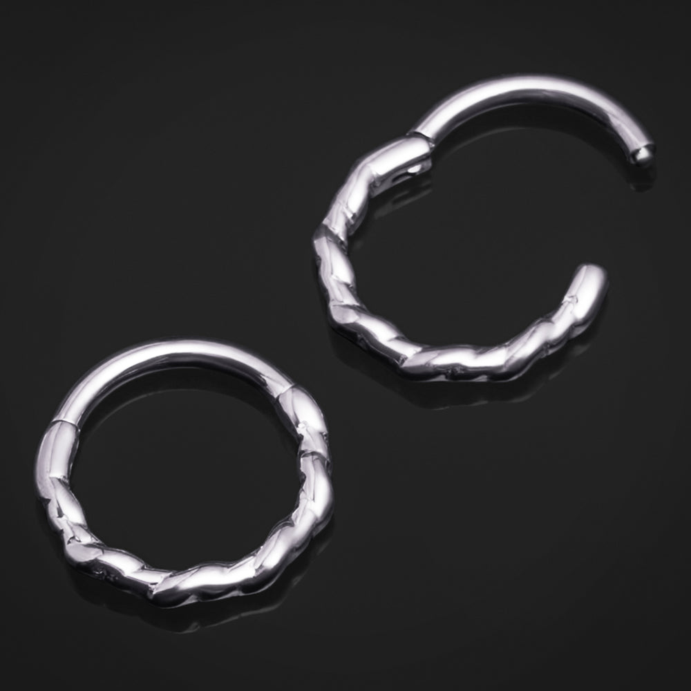 Septum-Clicker, Silber, Gedrehte Dornen, ASTM F136 Titan