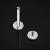 Labret Stud, Silver, Flat Disk, Internally Threaded, Titanium