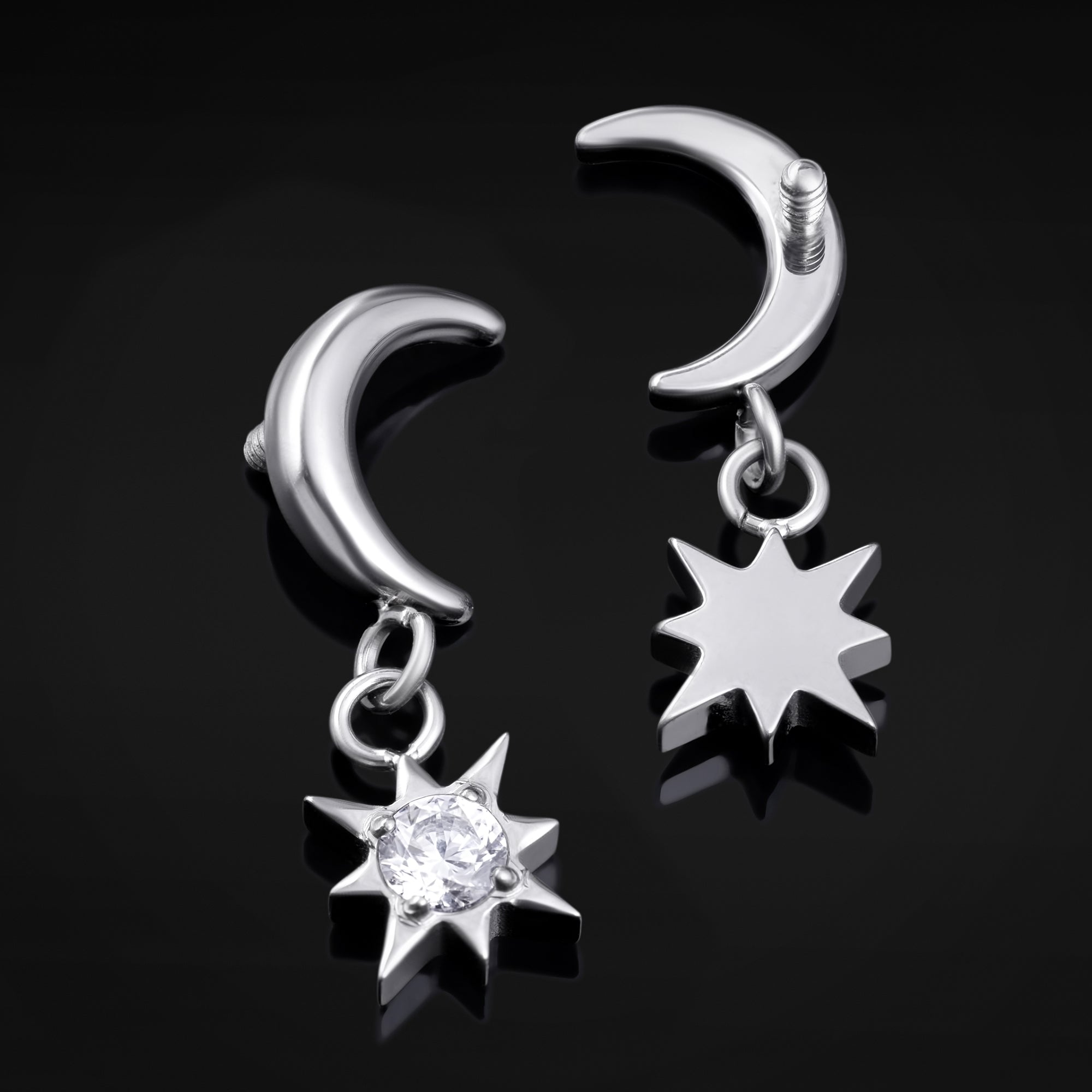 Dangle-Ohrringe, Silber, Stacheldraht-Herz - Paar
