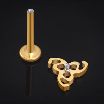 Labret-Stecker, Silber, Coffin Nails, Innengewinde, Titan, 1,2mm Stärke