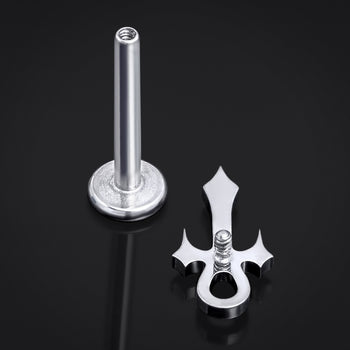 Labret-Stift, Silber, Innengewinde, ASTM F136 Titan, 1,2 mm