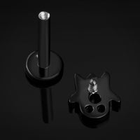 Labret tige en titane à filetage interne Black Ghost calibre 1.2mm