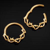 Septum-Clicker, Gold, Gedrehte Dornen, ASTM F136 Titan