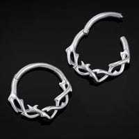 Septum-Clicker, Silber, Gedrehte Dornen, ASTM F136 Titan