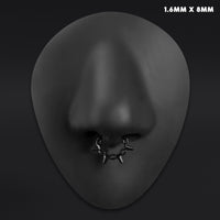 Septum clicker, noir, chaîne à pointes, titane