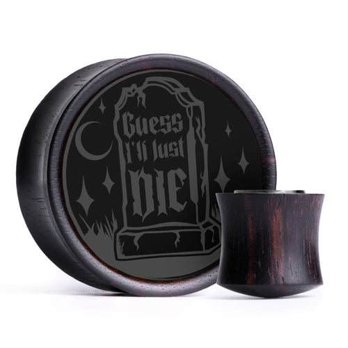 Guess I'll Just Die Plug / Gauge - Black Inlay Ebony Wood | Convex Double Flare
