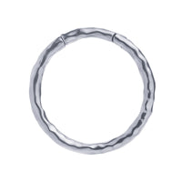 Silver Hammered Steel Hoop Ear Hangers - Pair