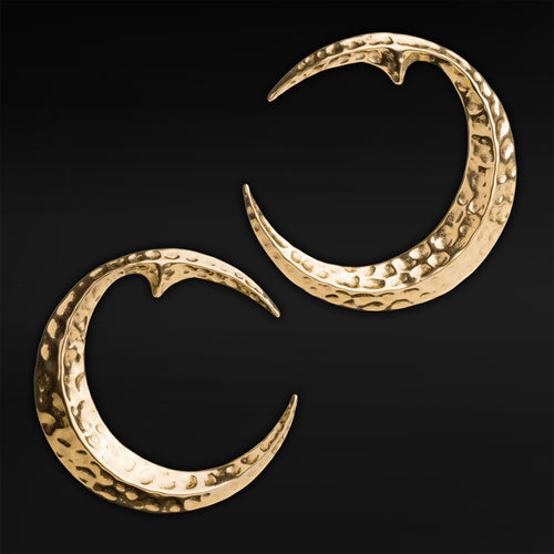 Hammered Gold Moon Earring Hangers (Pair)