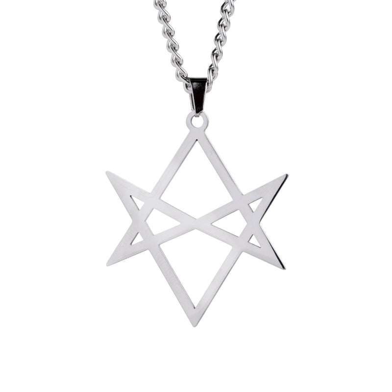 Collier pendentif hexagramme argenté