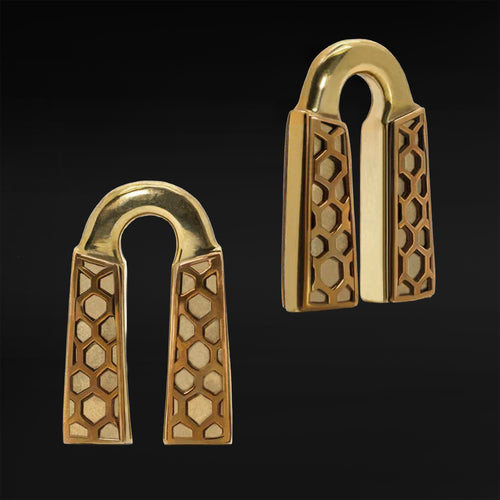 Honeycomb - Copper & Brass Ear Weights (Pair)
