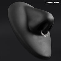 Tribal Spike Septum, Anneau de nez, Argent, Titane ASTM F136